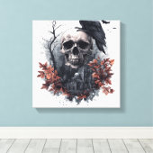 Toile Prophétie du Crâne et du Corbeau (Insitu (Plancher de Bois))