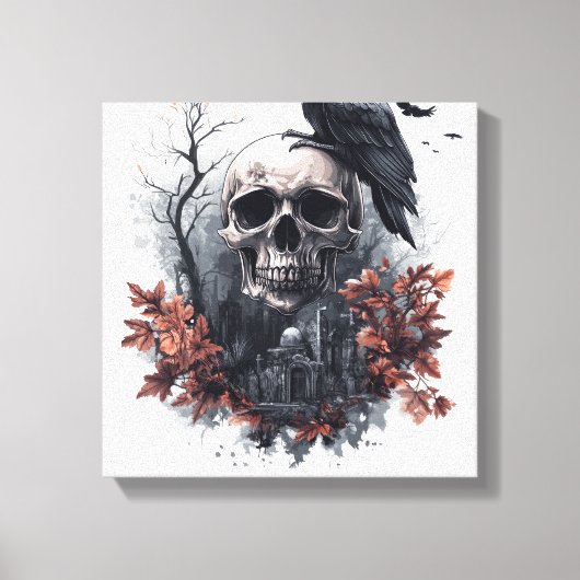 Toile Prophétie du Crâne et du Corbeau (Recto)