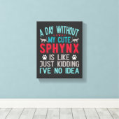 Toile Propriétaire Canadien De Chat Sphynx Sans Cheveux  (Insitu (Plancher de Bois))