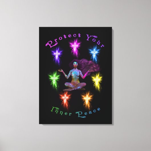 Toile Protégez votre femme de paix intérieure Chakra (Recto)