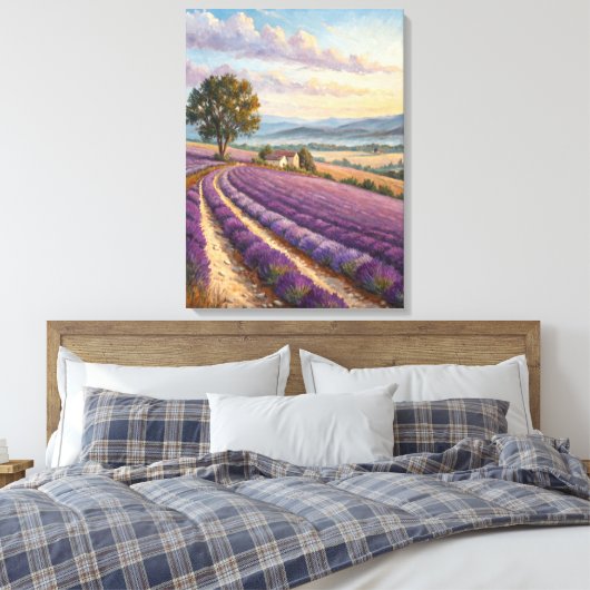 Toile Provence Lavender Field Print. (Insitu(Chambre))