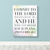 Toile Proverbes 16:3 Citation de la Bible (Insitu (Plancher de Bois))