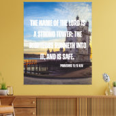 Toile Proverbes 18:10 Bible Verse Canvas Mur Art (Insitu(Salon))