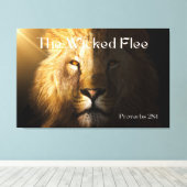 Toile Proverbes 28:1 Bible Verse Bold Lion Canvas Art (Insitu (Plancher de Bois))