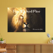 Toile Proverbes 28:1 Bible Verse Bold Lion Canvas Art (Insitu(Salon))