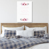 Toile Proverbes 31 Versets de la Bible avec fleurs roses (Insitu(Chambre))