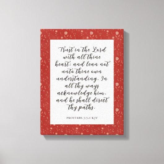 Toile Proverbes 3:5-6 KJV Bible Verbe Image (Recto)