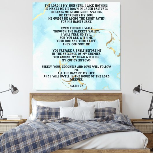 Toile Psalm 23 Celestial Blue Abstract  (Insitu(Chambre))