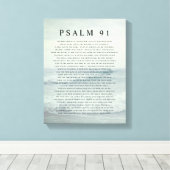 Toile Psalm 91 Scripture Soft Aqua Blue Calm Beach (Insitu (Plancher de Bois))