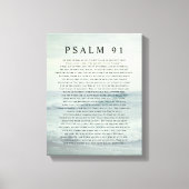 Toile Psalm 91 Scripture Soft Aqua Blue Calm Beach (Recto)
