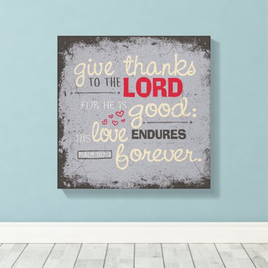 Toile Psaume 107:1 (Insitu (Plancher de Bois))