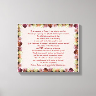Toile Psaume 11, Écriture, Verse de la Bible,