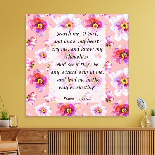 Toile Psaume 139:23-24 Imprimer (Insitu(Salon))