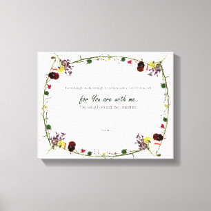 Toile Psaume 23:4, Fleur Rosé Étiqueté Canvas Imprimer