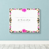 Toile Psaume 23:4, Fleur Rosé Étiqueté Canvas Imprimer (Insitu (Plancher de Bois))