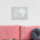 Toile Psaume 23 arbre généalogique en gris chaud (Insitu(Salon))