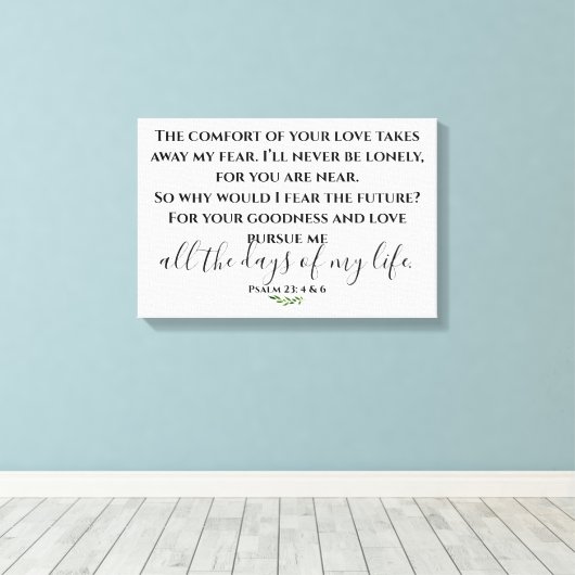 Toile Psaume 23 Écriture Moderne (Insitu (Plancher de Bois))