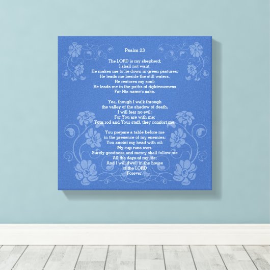 Toile Psaume 23 NKJV, (Insitu (Plancher de Bois))