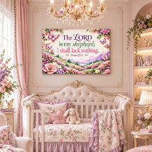 Psaume 23 Verset de la Bible Floral et Papillon