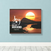 Toile Psaume 30:5 Joie vient avec le matin Bible Verse (Insitu (Plancher de Bois))