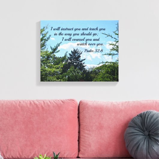 Toile Psaume 32:8 Je vous instruirai et vous enseignerai (Insitu(Salon))