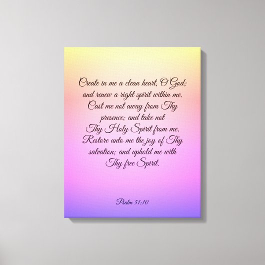 Toile Psaume 51:10-12 Canvas Imprimer (Recto)