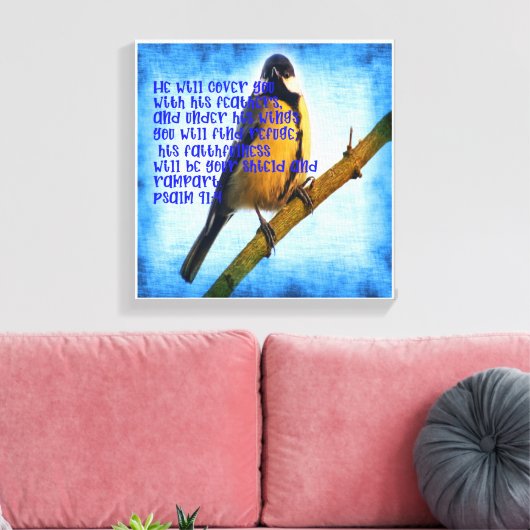 Toile Psaume 91:4 Fidélité (Insitu(Salon))
