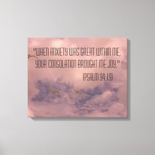 Toile Psaume biblique 94:19 Belle peinture Sky (Recto)