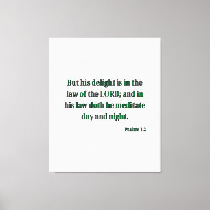 Toile Psaumes 1:2 Bible Verse KJV Wall Art