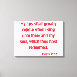 Toile Psaumes 71:23 Bible Verse KJV Wall Art