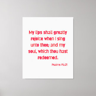 Toile Psaumes 71:23 Bible Verse KJV Wall Art