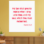 Toile Psaumes 71:23 Bible Verse KJV Wall Art (Insitu(Salon))