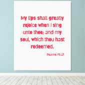 Toile Psaumes 71:23 Bible Verse KJV Wall Art (Insitu (Plancher de Bois))
