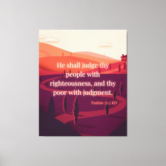 Toile Psaumes 72:2 Bible Verse KJV Pic Wall Art