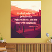 Toile Psaumes 72:2 Bible Verse KJV Pic Wall Art (Insitu(Salon))