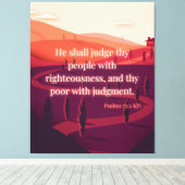 Toile Psaumes 72:2 Bible Verse KJV Pic Wall Art (Insitu (Plancher de Bois))