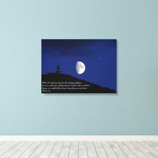 Toile Psaumes 8:3,4 Écriture Inspiration (Insitu (Plancher de Bois))