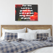 Toile Psaumes 95:3 Bible Verse KJV Pic Wall Art (Insitu(Chambre))