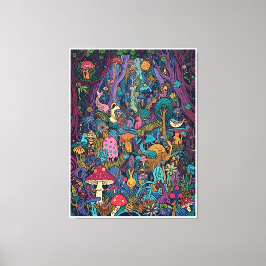 Toile Psychedelic woodland canvas print (Recto)