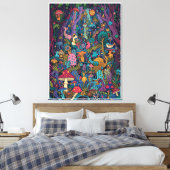 Toile Psychedelic woodland canvas print (Insitu(Chambre))