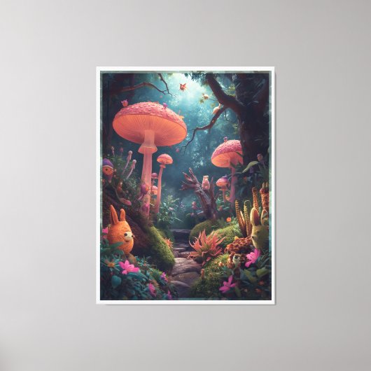 Toile psychedelic woodland canvas print (Recto)