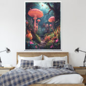 Toile psychedelic woodland canvas print (Insitu(Chambre))