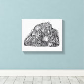 Toile Psycho Warrior, par Brian Benson (Insitu (Plancher de Bois))