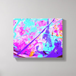 Toile Psychopathie Rose Cyan Tache Abstract