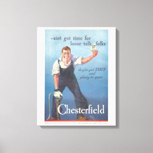 Toile Publicité Chesterfield Cigarettes vintage