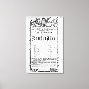 Toile Publicité d'affiche de ` le Flute magique
