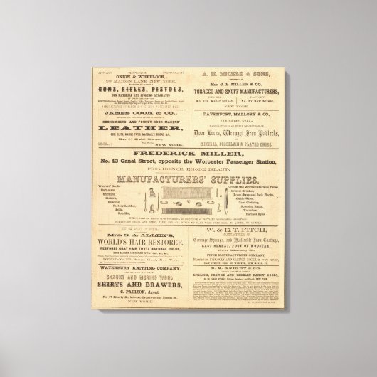 Toile Publicité de neuf entreprises (Recto)