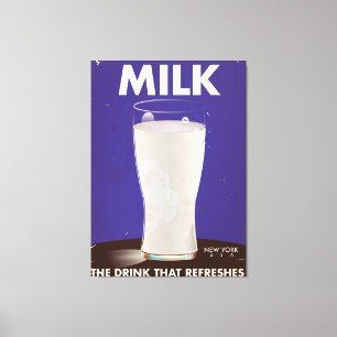 Toile Publicité vintage pour le lait