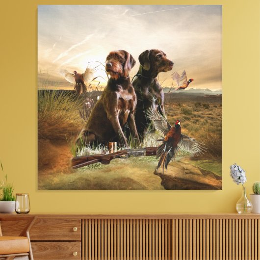 Toile Pudelpointers, Chasse faisan (Insitu(Salon))