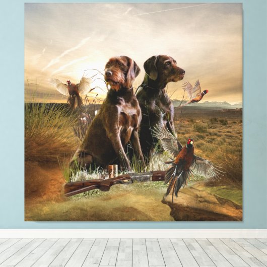 Toile Pudelpointers, Chasse faisan (Insitu (Plancher de Bois))